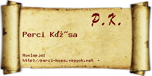 Perci Kósa névjegykártya